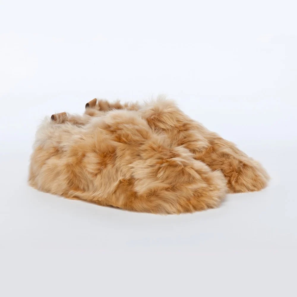 Baboosha Honey Swirl Alpaca Fur Slippers M